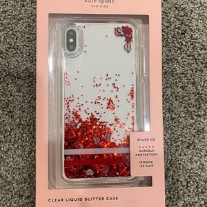 Kate spade iPhone case, iPhone XS Max, clear liquid glitter case